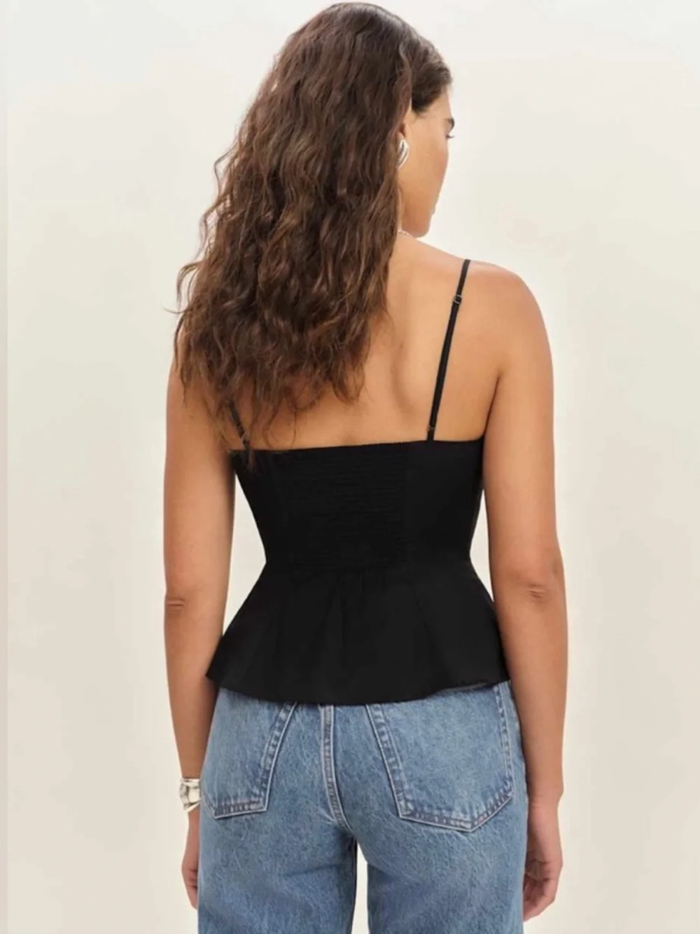 Reformation Genevieve Lace Trim Stretch Cotton Camisole New! - Picture 3 of 14